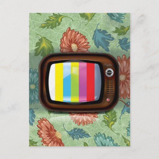 Oude  CRT-televisie Briefkaart (Voorkant)