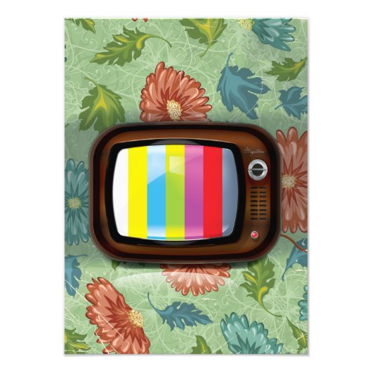 Oude CRT-televisie Foto Afdruk (Voorkant)