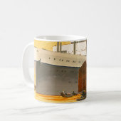 Oude cruiseschip naar het Oosten met jonkboten Koffiemok (Voorkant links)