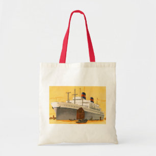 Oude cruiseschip naar het Oosten met jonkboten Tote Bag