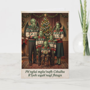 Oude Cthulhu Familiekerstkaart Kaart