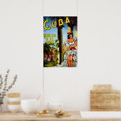 Oude Cubaanse Reisposter - Vakantie Eiland Tropen Poster (Keuken)