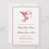 Oude Cupido Elegante Romantische Rode Bruiloft Save The Date (Voorkant)