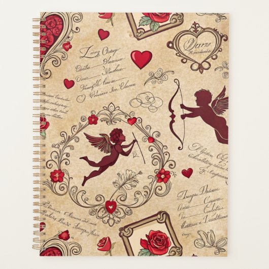 Oude Cupido Liefde Victoriaanse Valentijnskunst Planner (Voorkant)