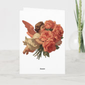 Oude Cupido met Rozenboeket Kaart (Achterkant)