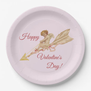 Oude Cupido op Pijl Valentijnskaart met Eigen Teks Papieren Bordje