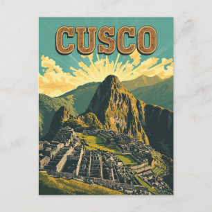 Oude Cusco Peru Reisposter Ruïnes Briefkaart
