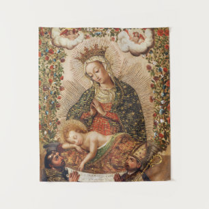 Oude Cuzco School Maagd die het Christuskind aanbi Wandkleed