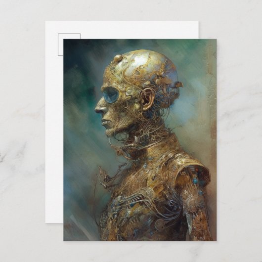 Oude Cyborg Futuristic Science Fiction Briefkaart (Voorkant / Achterkant)