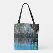 Oude Cypress Tree Reflectie Spring Canvas tas (Achterkant)