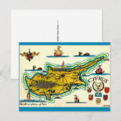 Oude Cyprus Kaart Ansichtkaart (Voorkant / Achterkant)