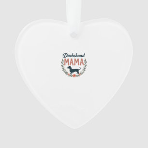 Oude Dachshund Mama Bloemige Hond Liefhebber Vecto Ornament