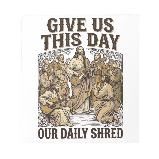 Oude dagelijkse shred religieuze gitaar vector notitieblok (Voorkant)