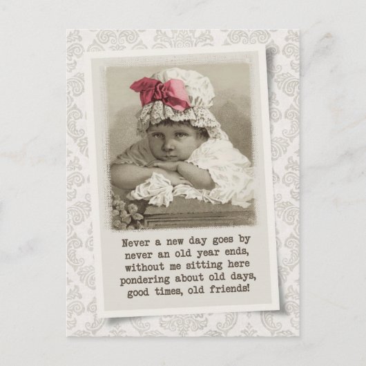 Oude dagen, oude vrienden -  reproductie briefkaart (Voorkant)