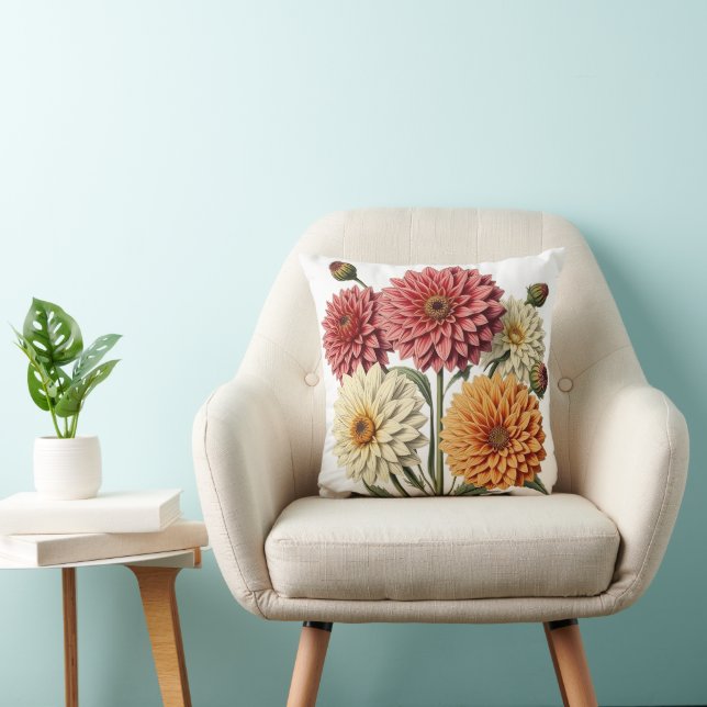 Oude Dahlia Kussen (Stoel)