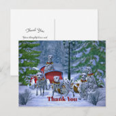 Oude Dalmatiër slee sneeuw Kerstmis dank je wel Briefkaart (Voorkant / Achterkant)