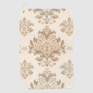 Oude Damast Elegante Beige Franse Boerderij Golfhanddoek