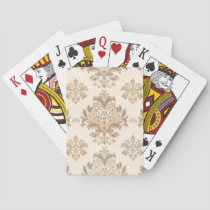 Oude Damast Elegante Beige Franse Boerderij Pokerkaarten