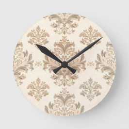 Oude Damast Elegante Beige Franse Boerderij Ronde Klok