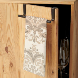 Oude Damast Elegante Beige Franse Boerderij Theedoek