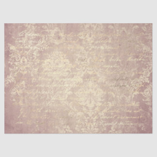 Oude damast en schrift goud en roze vervaagd tissuepapier