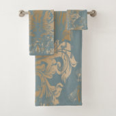 Oude Damast , Krullen Bad Handdoek (Insitu)