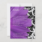 Oude Damast Lavendel Gerber Madelief Bruiloft Kaart (Voorkant)