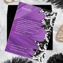 Oude Damast Lavendel Gerber Madelief Bruiloft Kaart