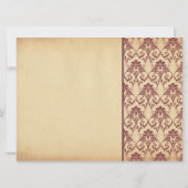 Oude damasten uitnodiging voor dubbele foto ter ge (Achterkant)