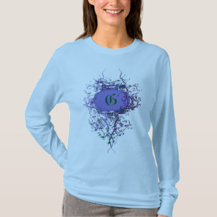 Oude damastpatroon met monogram letter G T-shirt