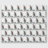 Oude dame die een huisdier schildpad loopt cadeaupapier (Vlak)