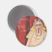 Oude dame en sigaar magneet (Voorkant / Achterkant)