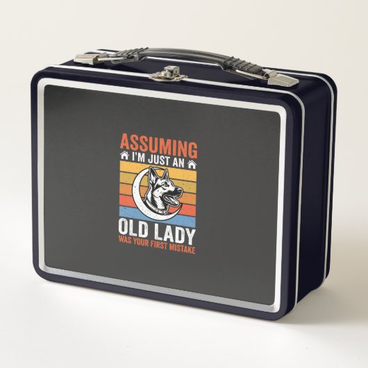 Oude Dame Hond Waarschuwing Retro (Voorkant)