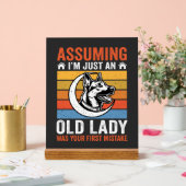 Oude Dame Hond Waarschuwing Retro Acryl Bord (Huwelijk)