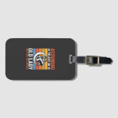 Oude Dame Hond Waarschuwing Retro Bagagelabel (Voorkant (horizontaal))