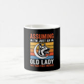 Oude Dame Hond Waarschuwing Retro Koffiemok (Center)