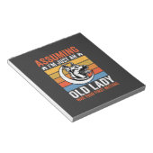 Oude Dame Hond Waarschuwing Retro Notitieblok (Schuin)