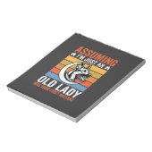 Oude Dame Hond Waarschuwing Retro Notitieblok (Linkerzijde)