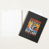 Oude Dame Hond Waarschuwing Retro Planner (Display)