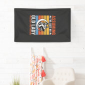 Oude Dame Hond Waarschuwing Retro Spandoek (Insitu)