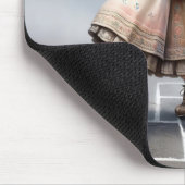 Oude Dame Hopping Op Spel Pleinen Muismat (Hoek)