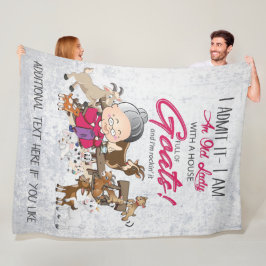 Oude dame House vol geiten Fleece Deken