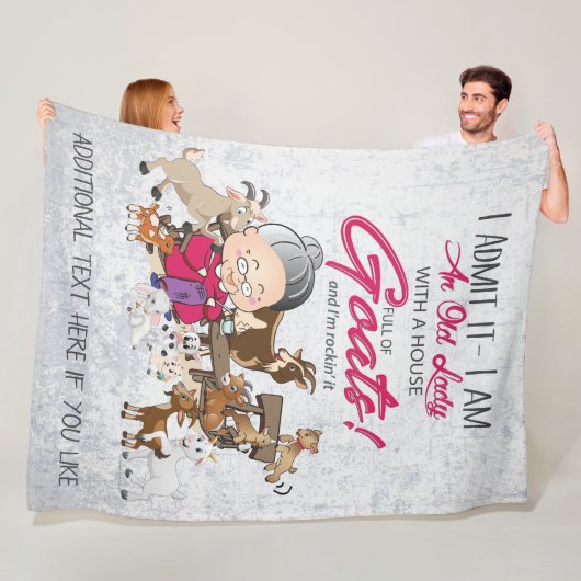 Oude dame House vol geiten Fleece Deken (In situ)