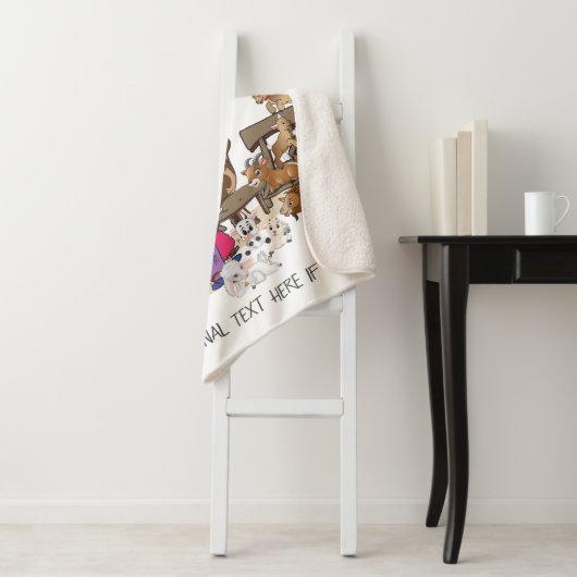 Oude dame House vol geiten Sherpa Deken (In situ)