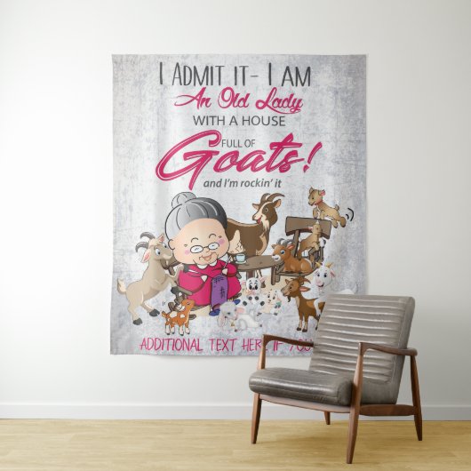 Oude dame House vol geiten Wandkleed (In situ)