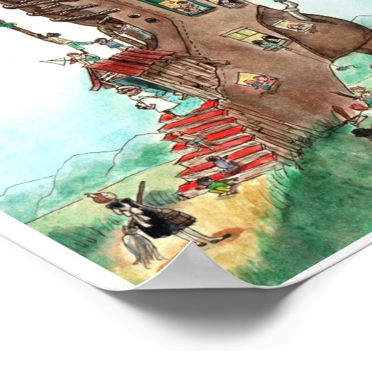 Oude Dame in de Schoen Poster (Hoek)