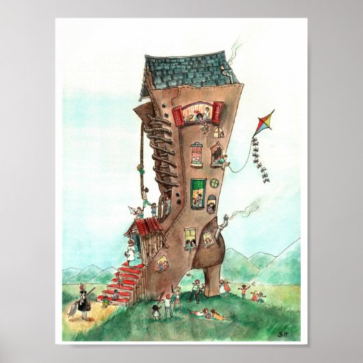 Oude Dame in de Schoen Poster (Voorkant)