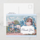 Oude dame in koets getrokken door lammetjes Dank j Briefkaart (Voorkant / Achterkant)