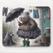 Oude dame karikatuur muismat (Voorkant)