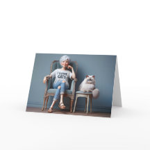 Oude Dame Met Ik Liefde Katten T-shirt